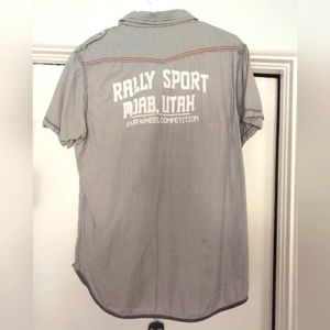 Men's Medium Arizona button down short sleeve mechanic shirt with patches